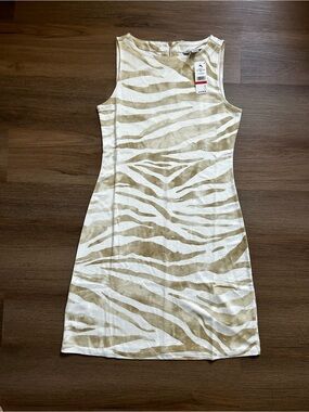 NWT WOMAN TOMMY BAHAMA Darcy Zesty Zebra DRESS Back Zip Stretch XSmall